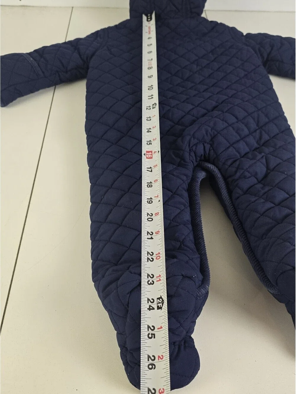 polo ralph lauren snowsuit Baby Bunting 9 Months Navy Blue Quilted EUC